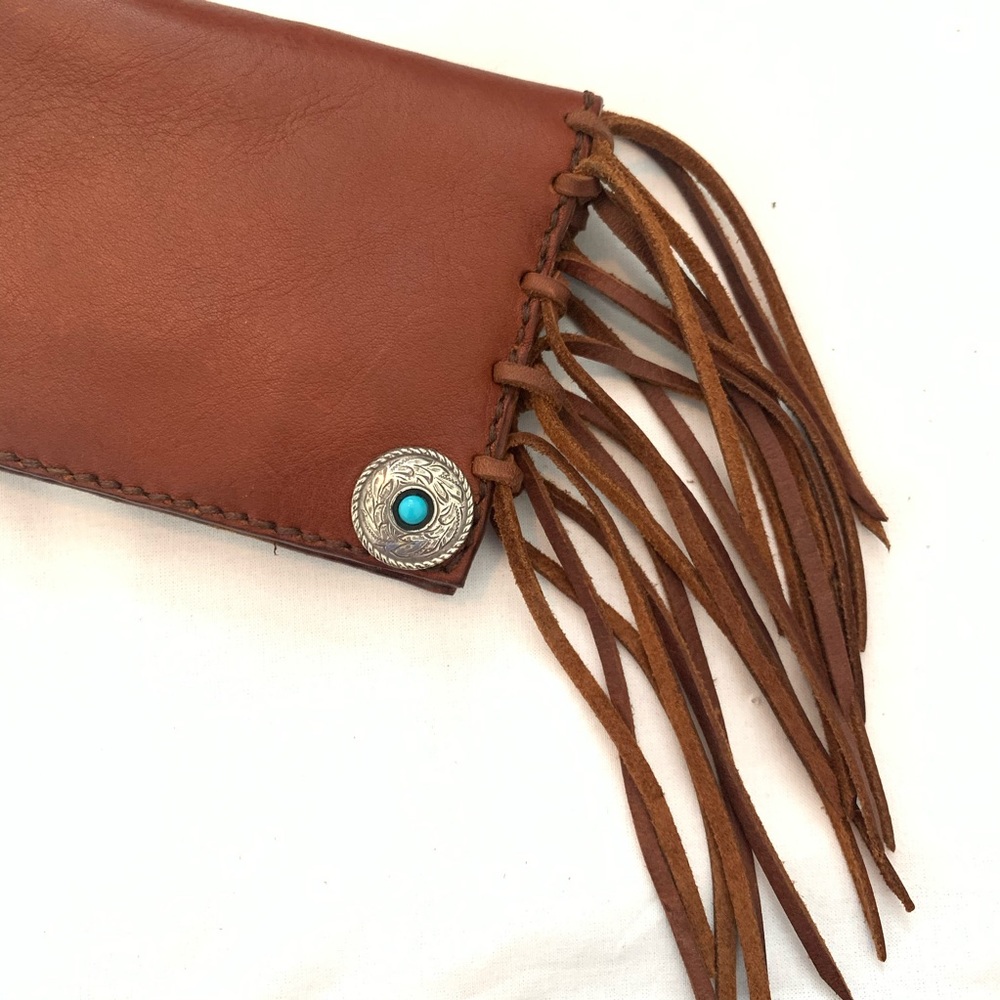 NWT Leather Fringe Clutch✨